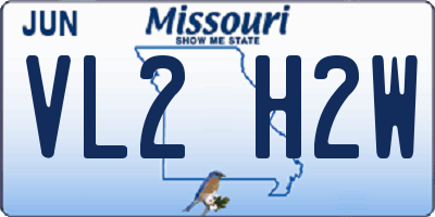 MO license plate VL2H2W