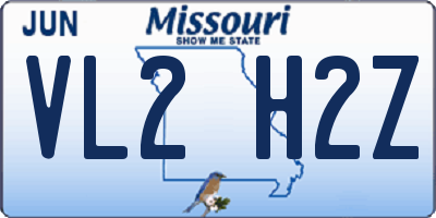 MO license plate VL2H2Z