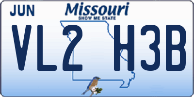 MO license plate VL2H3B