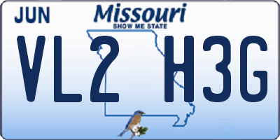 MO license plate VL2H3G