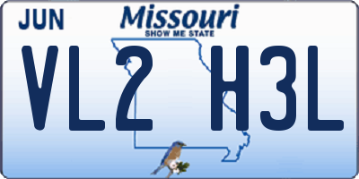 MO license plate VL2H3L
