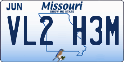 MO license plate VL2H3M