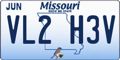 MO license plate VL2H3V