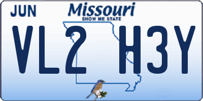 MO license plate VL2H3Y