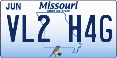 MO license plate VL2H4G