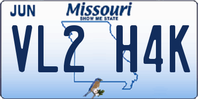 MO license plate VL2H4K