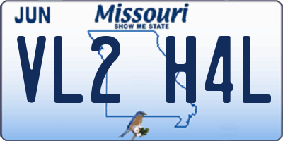 MO license plate VL2H4L