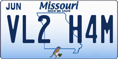 MO license plate VL2H4M