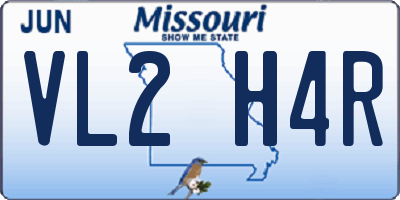 MO license plate VL2H4R