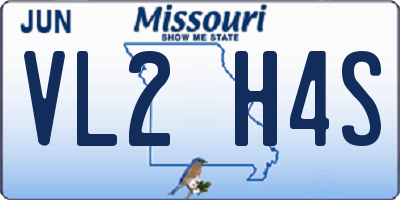 MO license plate VL2H4S