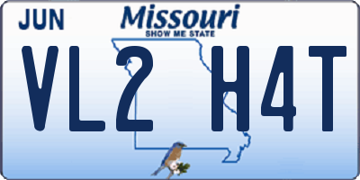 MO license plate VL2H4T
