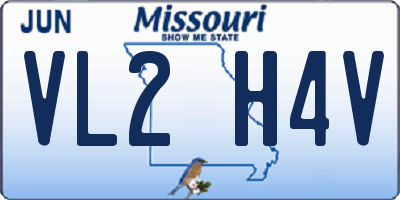 MO license plate VL2H4V