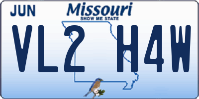MO license plate VL2H4W