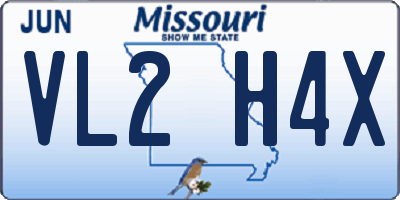 MO license plate VL2H4X
