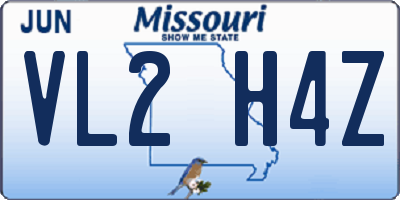 MO license plate VL2H4Z