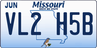 MO license plate VL2H5B