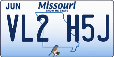 MO license plate VL2H5J