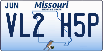 MO license plate VL2H5P
