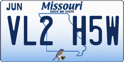 MO license plate VL2H5W