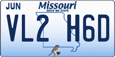 MO license plate VL2H6D