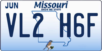 MO license plate VL2H6F
