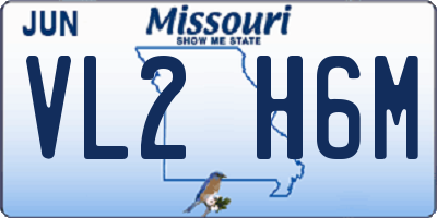 MO license plate VL2H6M