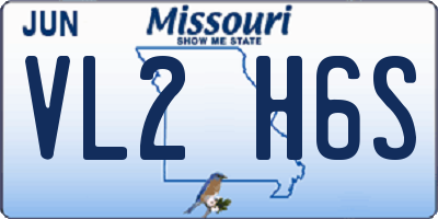 MO license plate VL2H6S