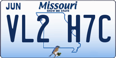 MO license plate VL2H7C