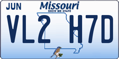 MO license plate VL2H7D