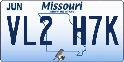 MO license plate VL2H7K