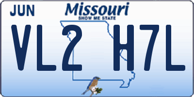 MO license plate VL2H7L