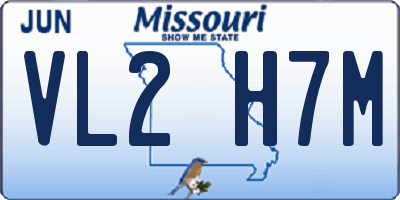 MO license plate VL2H7M