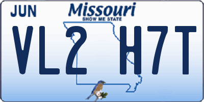 MO license plate VL2H7T
