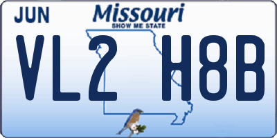 MO license plate VL2H8B