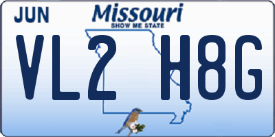 MO license plate VL2H8G