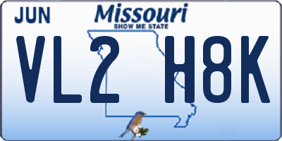 MO license plate VL2H8K