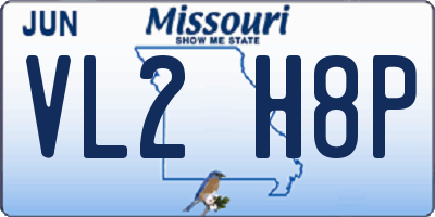 MO license plate VL2H8P