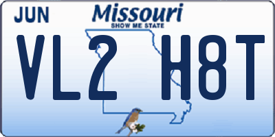 MO license plate VL2H8T