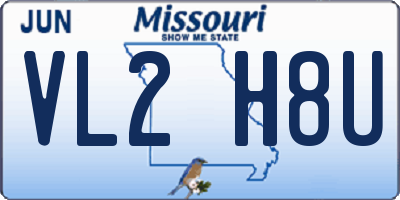 MO license plate VL2H8U