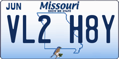 MO license plate VL2H8Y