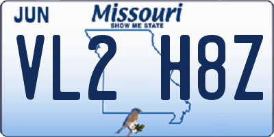 MO license plate VL2H8Z