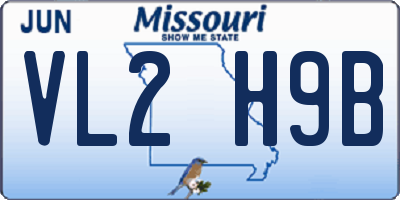 MO license plate VL2H9B