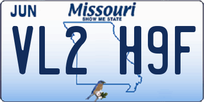 MO license plate VL2H9F