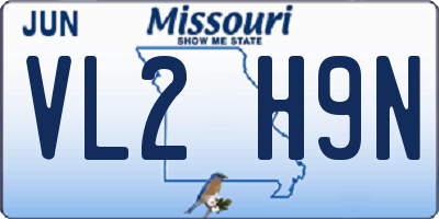 MO license plate VL2H9N