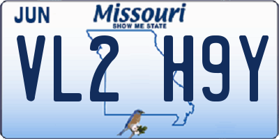 MO license plate VL2H9Y