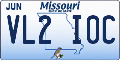 MO license plate VL2I0C