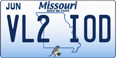 MO license plate VL2I0D