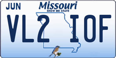 MO license plate VL2I0F