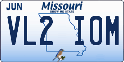 MO license plate VL2I0M