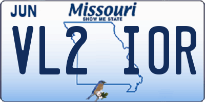 MO license plate VL2I0R